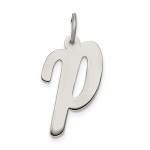 Sterling Silver Madison Collection LG Classic Script Initial P Pendant